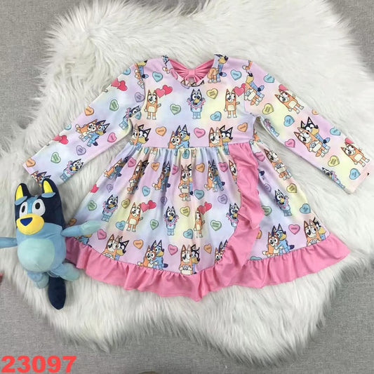 Candy Hearts Bluey Valentine's Day Youth Dress ☆ PREORDER