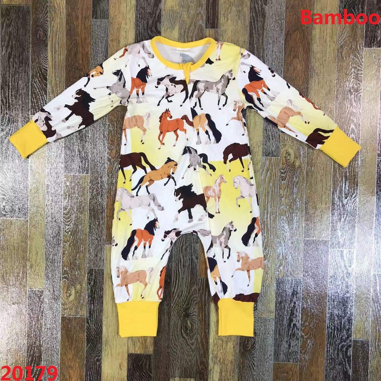 Horses 'Bamboo Fiber' Youth Footless Sleeper ♡ Ships in Approx 3-4 weeks {Custom Made}