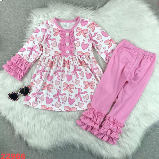 Hearts & Bows Valentine's Day Youth Pant Set ☆ PREORDER