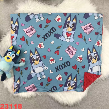 XOXO Bluey Valentine's Day Youth Blanket ☆ 40x30 inches ☆ PREORDER