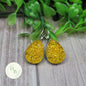 Yellow Glassy Druzy Teardrop French Lever Earrings