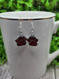 Red Glitter Paw Prints || Dangle Earrings