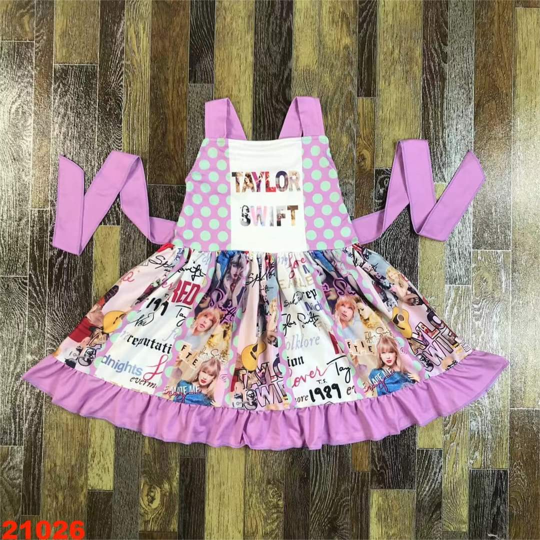 Taylor Swift Pink Twirl Youth Dress {MTO}