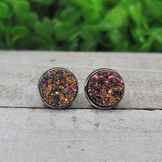 Goldenberry Druzy Stud Earrings