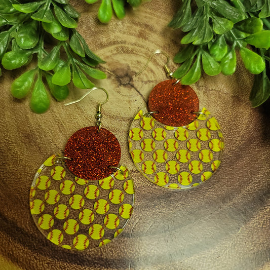 Softball Circle | Dangle Earrings