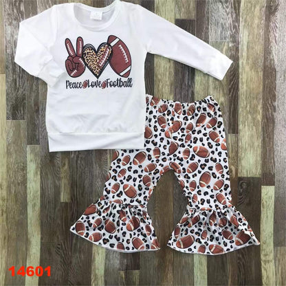 Peace Love Football Youth Bell Pant Set ☆ PREORDER