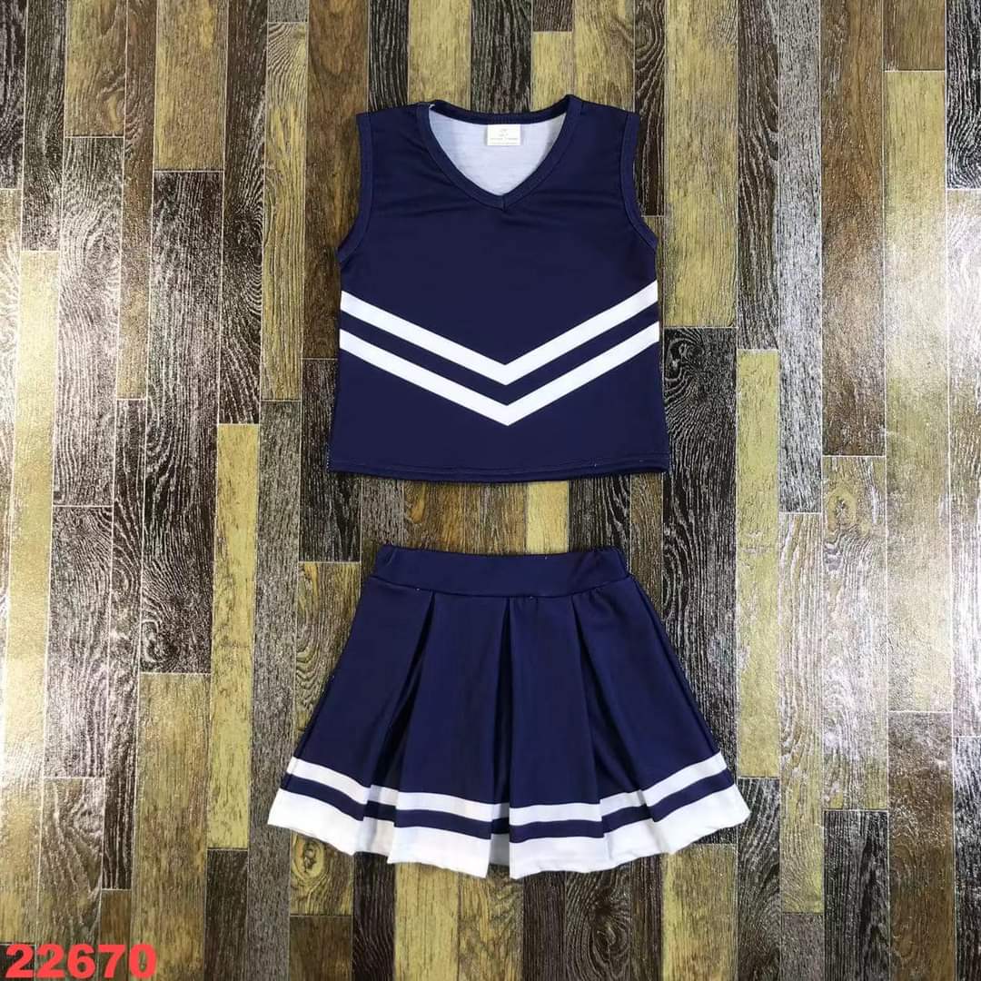 Navy Blue Cheer Youth Skort Set ☆ PREORDER