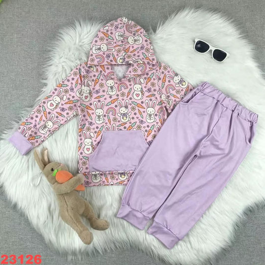 Easter Bunnies and Rainbows Hooded Youth Jogger Pant Set ☆ PREORDER