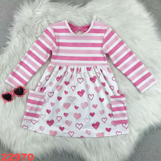 Stripe and Hearts Valentine's Day Youth Dress ☆ PREORDER