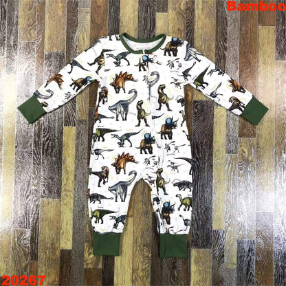 Dinosaurs 'Bamboo Fiber' Youth Footless Sleeper ♡ Ships in Approx 3-4 weeks {Custom Made}