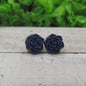 Navy Blue Succulent Earrings