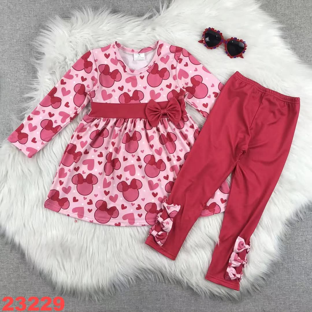 Pink & Red Mouse Valentine's Day Youth Pant Set ☆ PREORDER