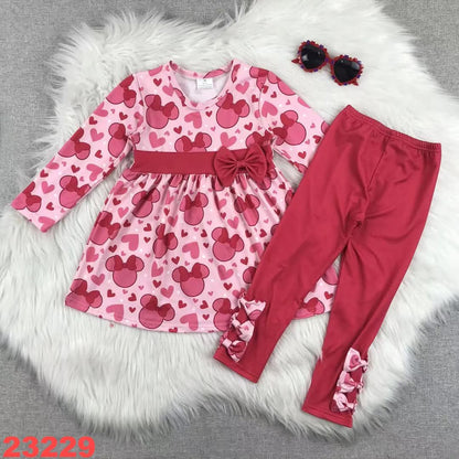 Pink & Red Mouse Valentine's Day Youth Pant Set ☆ PREORDER