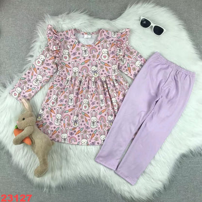 Easter Bunnies and Rainbows Youth Pant Set ☆ PREORDER