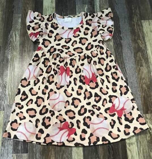 Baseball on Leopard Pearl Dress ♡ Ships in Approx 3-4 weeks {Custom Made}