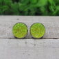 Yellow Krystal Shimmer Druzy Stud Earrings