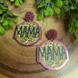 MAMA on Leopard - Pink Glitter | Dangle Earrings