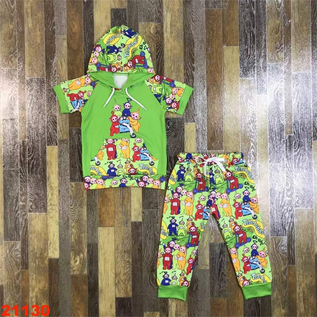 Telatubbies Green Hooded Youth Pant Set ♡ Ships in Approx 3-4 weeks {Custom Made}