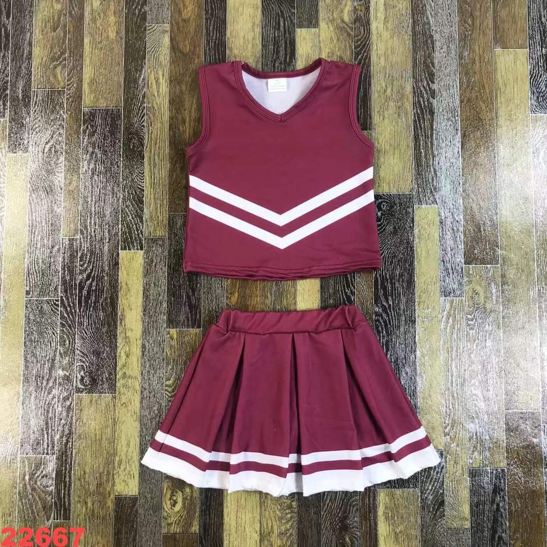 Maroon Cheer Youth Skort Set ☆ PREORDER