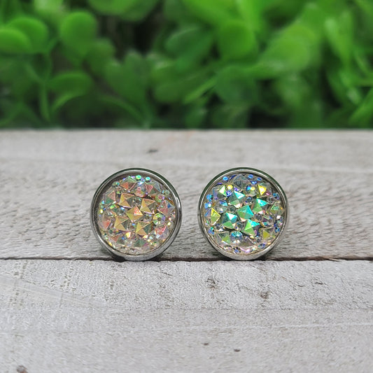 Iridescent Faceted Earrings