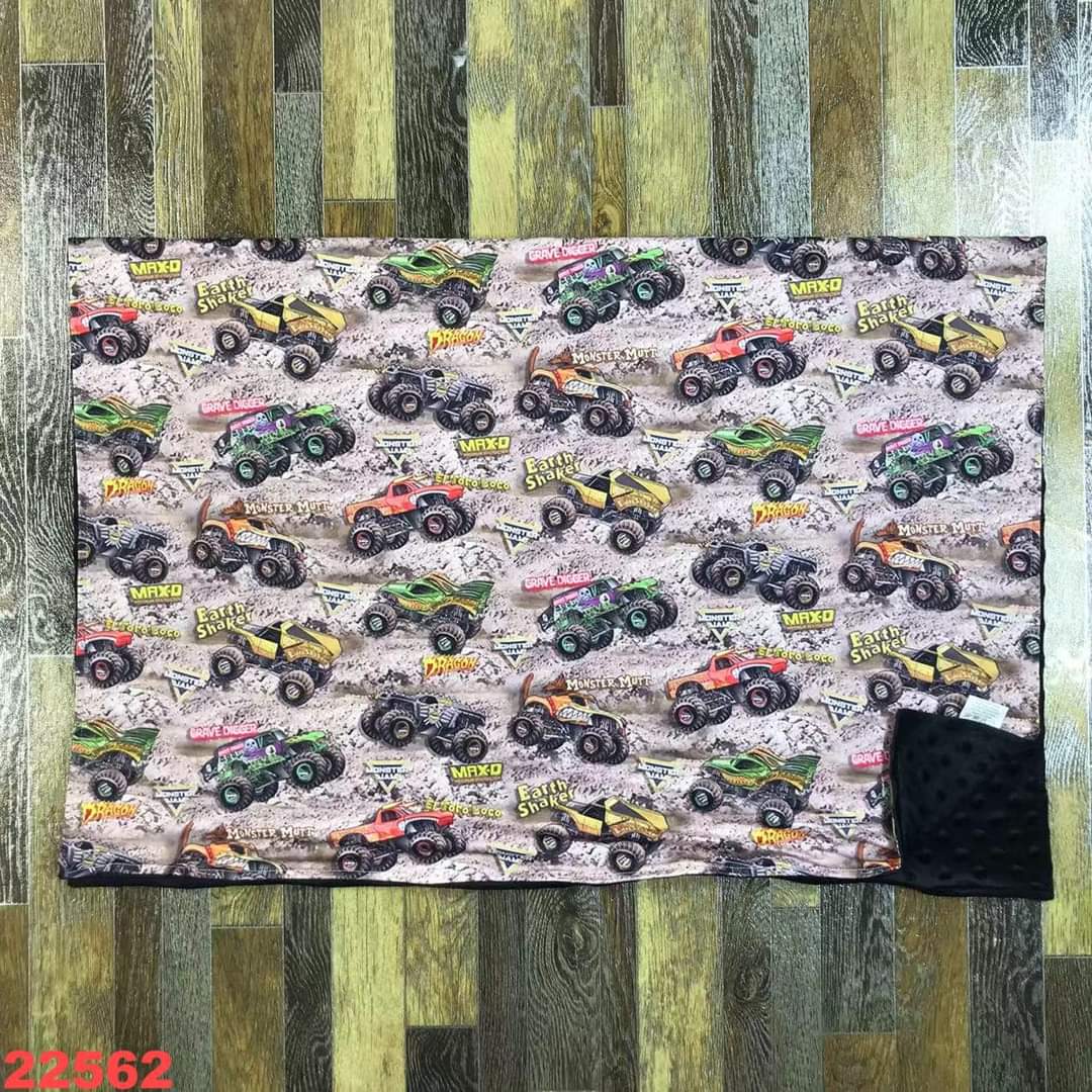 Monster Trucks Youth Minky Blanket ☆ 40x30 inches ☆ PREORDER