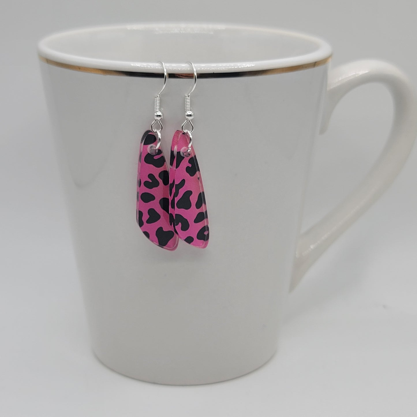 Pink Leopard Dangle Earrings