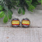 CHIEFS on Leopard | 12mm Glass Stud Earrings | Hypoallergenic