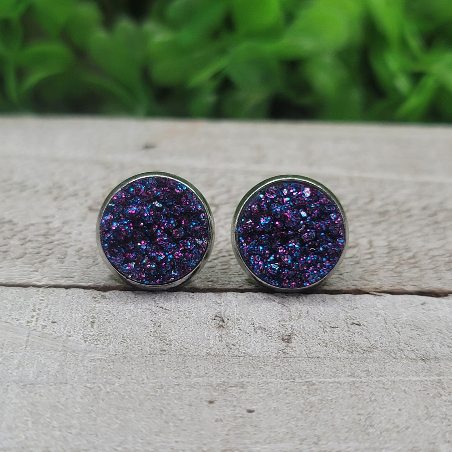 Unicorn Shimmer Druzy Stud Earrings