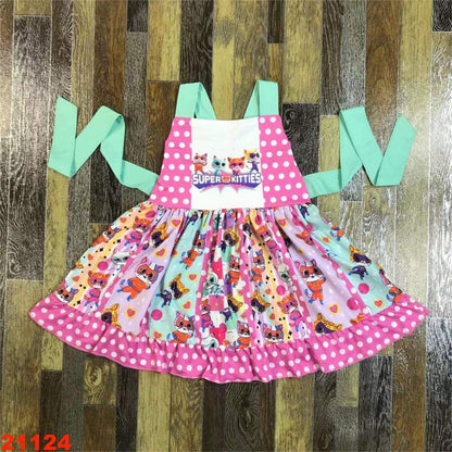 Super Kitties Twirl Youth Dress {MTO}