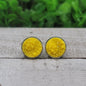 Yellow Druzy Stud Earrings