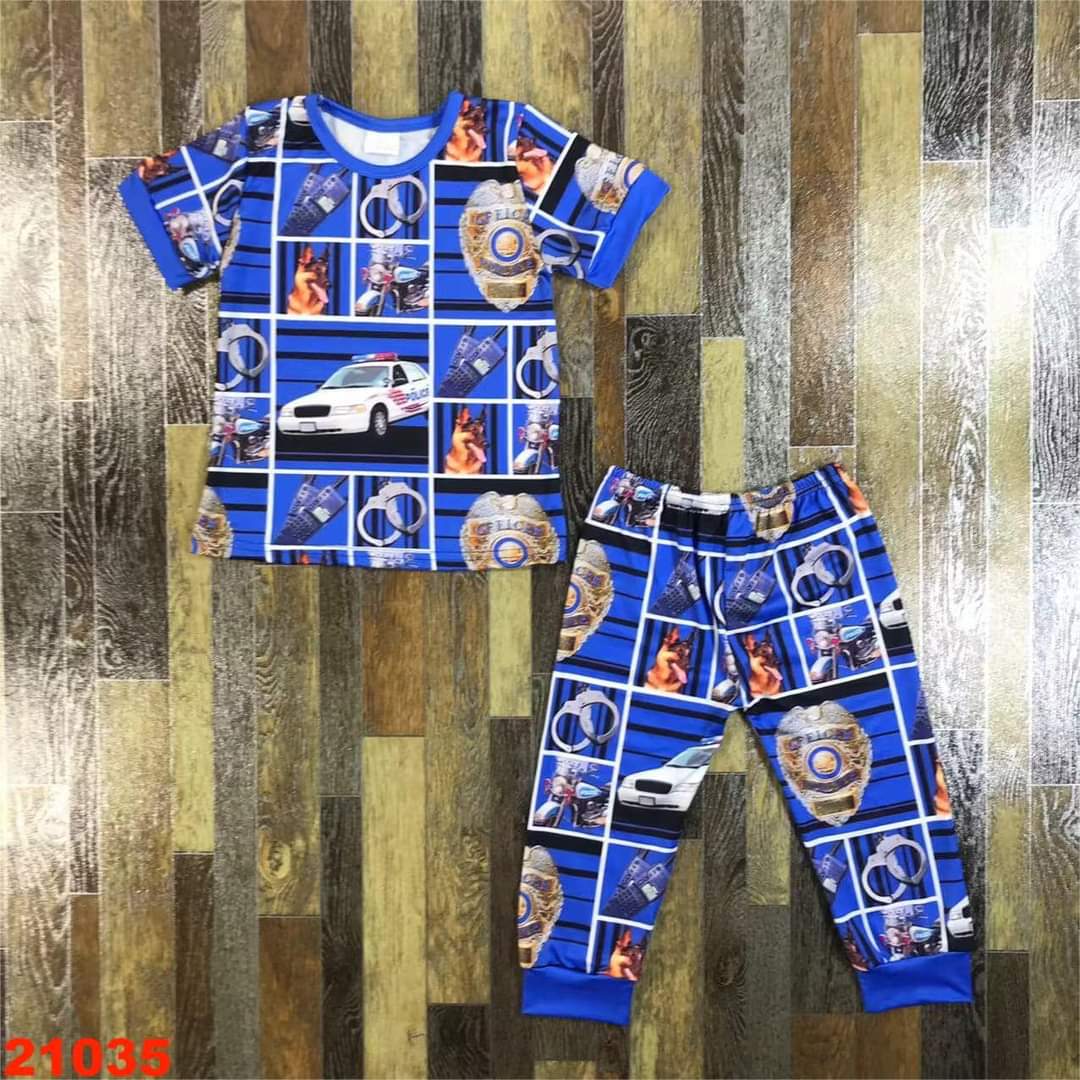 Police Youth Pajama Set ♡ Ships in Approx 3-4 weeks {Custom Made}