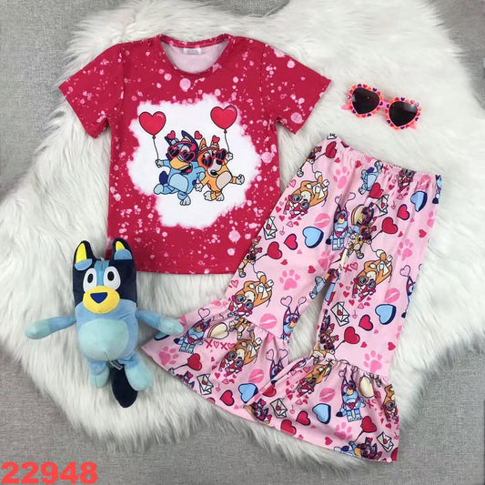 Hearts Bluey & Bingo Valentine's Day Youth Pant Set ☆ PREORDER