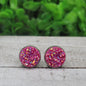 Magenta Glitz Druzy Stud Earrings