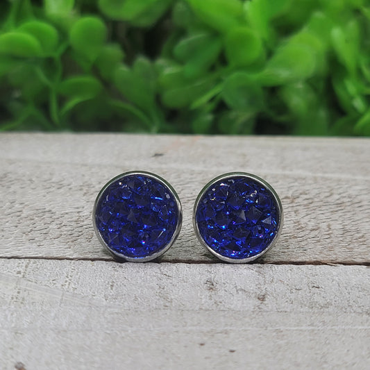 Blue Faceted Earrings