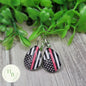 Red Line Flag Teardrop French Lever Earrings