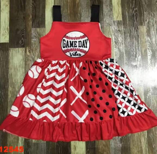 Game Day Baseball Twirl Dress ♡ Ships in Approx 3-4 weeks {Custom Made}