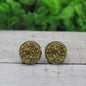 Gold Shimmer Druzy Stud Earrings