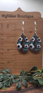 Soccer on Leopard Teardrop Dangle Earrings