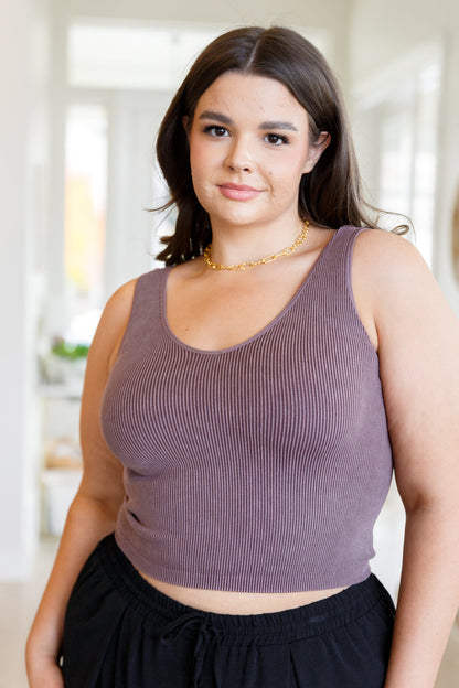 Fundamentals Ribbed Seamless Reversible Tank in Brown - Ships in 3-5 Bus. Days