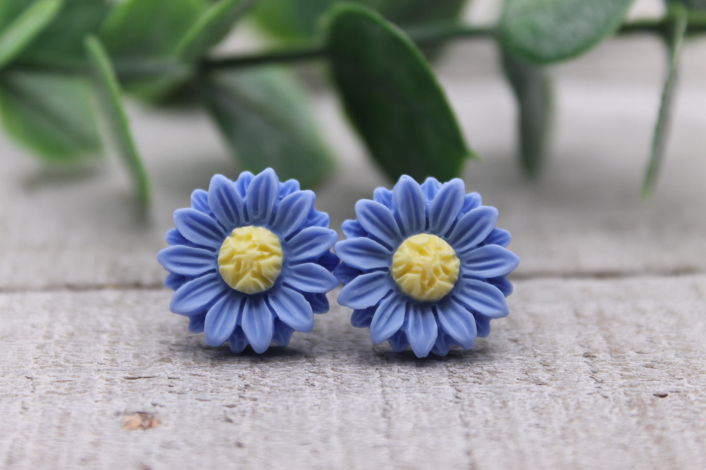 Indigo Daisy Stud Earrings