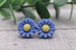 Indigo Daisy Stud Earrings