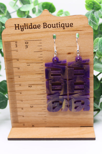 VIKINGS Football - Marbled || Acrylic Dangle Earrings || Hypoallergenic