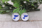 St Louis Blues Hockey || 12mm Glass Stud Earrings || Hypoallergenic