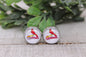 St Louis Cardinals || 12mm Glass Stud Earrings || Hypoallergenic