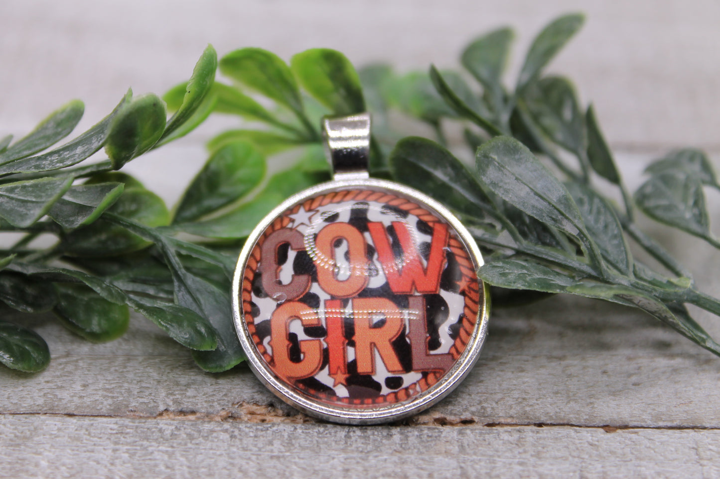 Cow Girl || 25mm Pendant - Brass