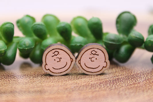 Charlie Brown || 12mm Stud Earrings || Hypoallergenic