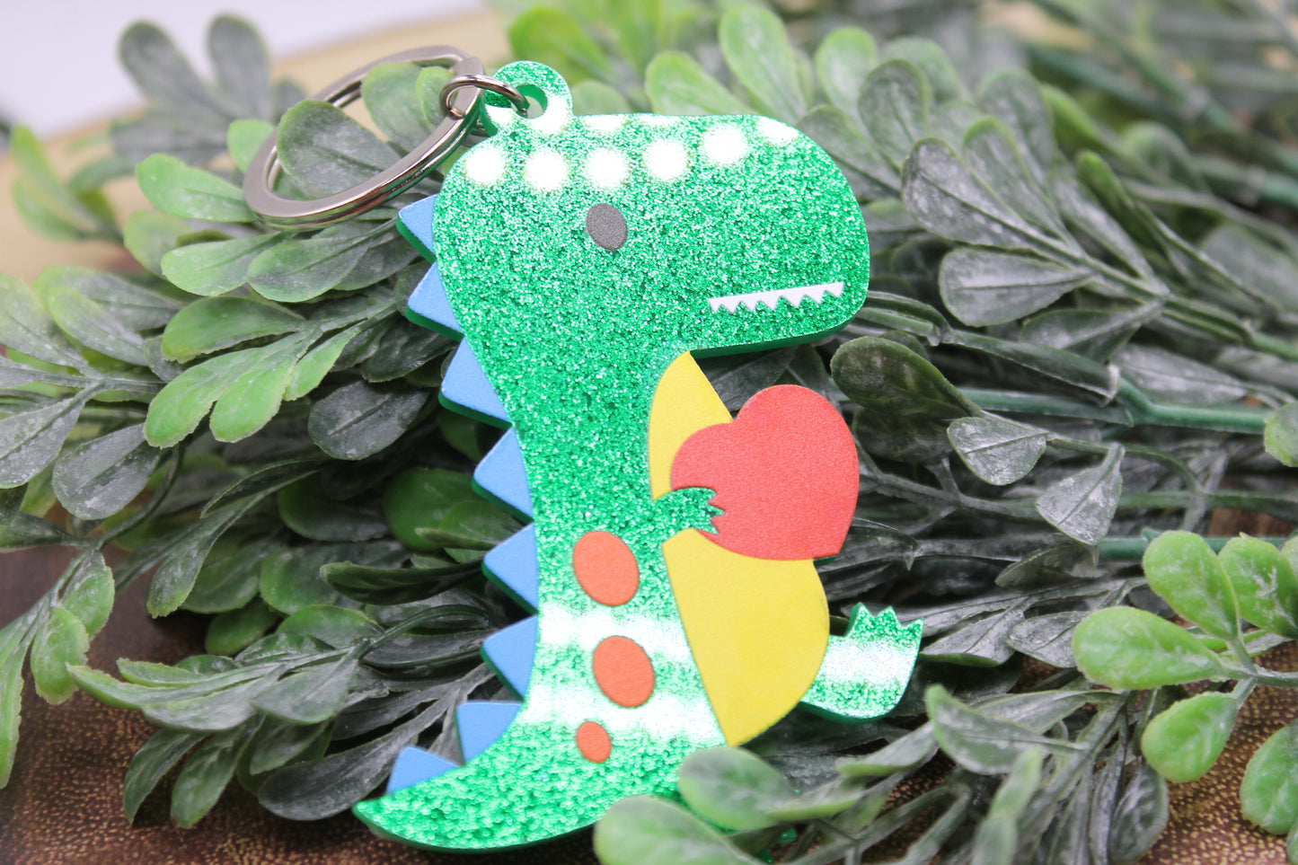 Dinosaur with Heart • Keychain