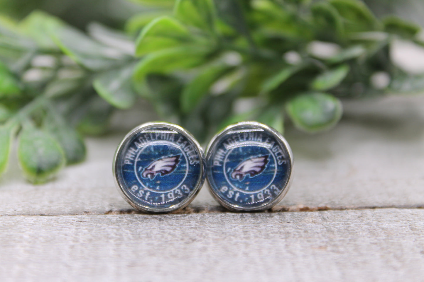 Eagles Football Est 1933 || 12mm Stud Earrings || Hypoallergenic