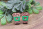 Glitter & Green Coffee Cups with Hearts | Stud Earrings | Hypoallergenic