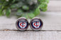 Twins Baseball || 12mm Glass Stud Earrings || Hypoallergenic